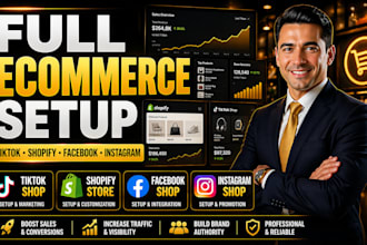 setup tiktok shop or shopify dropshipping, setup facebook and instagram shop