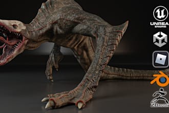 do roblox, unity and unreal engine 3d creature,  monster, dragon or animal model