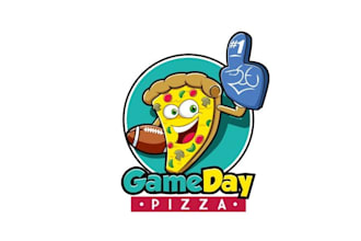 design restaurant fun mascot logo for a pizzeria