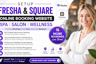 setup fresha online booking website spa appointment setting square online