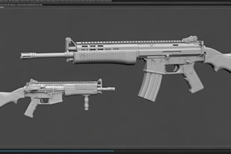 do 3d gun modeling, roblox gun model, cosplay props, weapon model, pbr texture