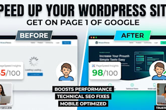 increase wordpress site speed, fix technical SEO, and optimize core web vitals
