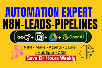 build n8n automation workflows, lead generation pipelines and ai agents