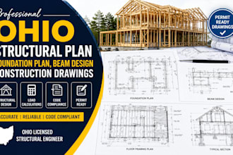 design ohio structural plan, foundation plan, beam design, construction drawings
