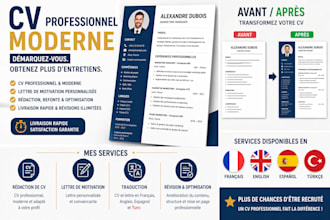 create a professional CV and cover letter