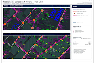 design sewer and drainage network plan and profile