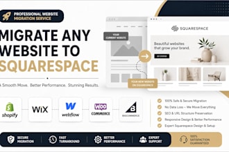 migrate wix, shopify, webflow, woocommerce, bigcommerce website to squarespace