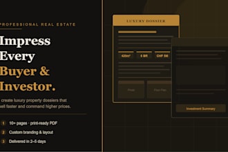 create a professional real estate or property dossier