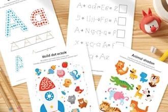 design custom tracing and educational worksheets for kid preschool tracing sheet