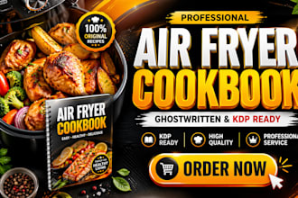 ghostwrite and design publish ready air fryer cookbook for amazon kdp