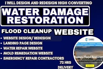 water damage restoration website, flood cleanup, emergency water repair website