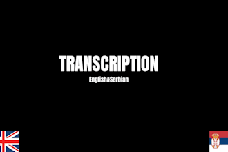 transcribe and translate audio or video in eng and srb