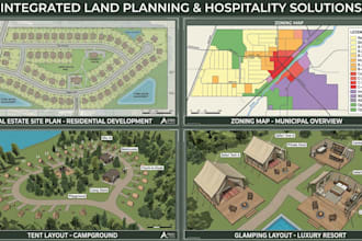 design real estate site plans, zoning maps, tents and glamping layouts