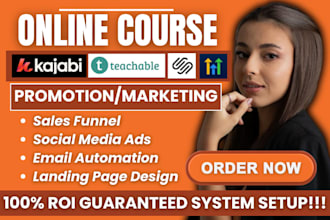 kajabi online course promotion kajabi teachable thinkific course marketing sales