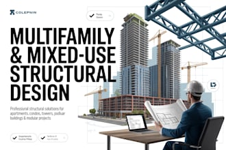 design multifamily and mixed use structural plans for fl, tx, az project