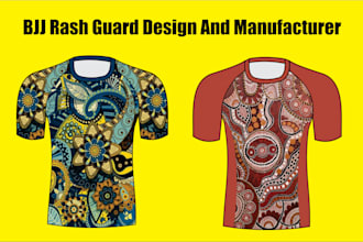 create  MMA rash guard and bjj apparel design  premium style