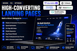 build and fix durable ai, 10web, weebly, webwave, godaddy wordpress landing page