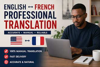 interpret english to french or french to english for meetings and calls