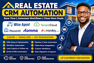 do real estate CRM wise agent tenantcloud housejet kommo monday CRM automation