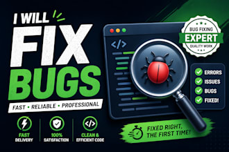fix HTML CSS javascript bugs fast