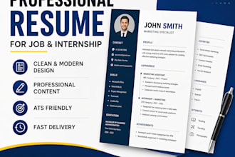 create professional resume for job and internship