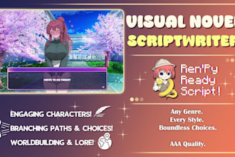 write a professional visual novel script and game story
