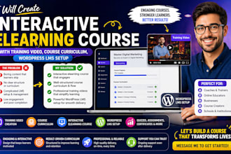 create interactive elearning course with training video, course curriculum
