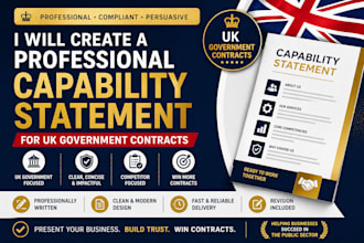 create a professional capability statement for UK government contracts