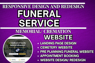 funeral service website, cremation, memorial website funeral website redesign