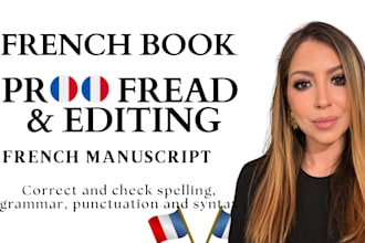 proofread french manuscript, french book editor poetry, poem and formatting