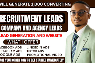 recruitment leads, hiring leads, job candidate leads, staffing leads, google ads