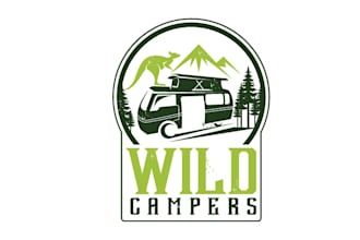 design wonderful theme camper van hire logo