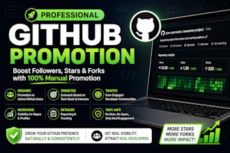 promote your github repository and promote to increase followers stars an