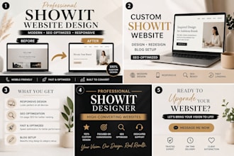 design, redesign, and customize your showit website and blog with SEO