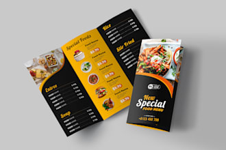 design menu card, restaurant cafe menu and price list