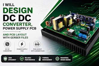 design dc dc converter, power supply pcb and pcb layout with gerber files