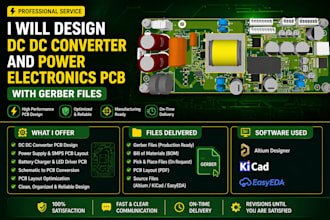 design dc dc converter, power supply pcb and pcb layout with gerber files
