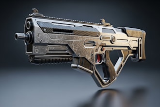 do custom 3d gun model, stylized game weapon asset, ready render