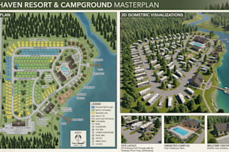 design 2d and 3d rv park site plan and campground masterplan