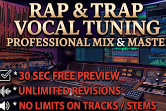 professionally tune vocals and mix your rap, trap songs