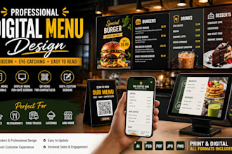 design restaurant menu, food menu and digital menu