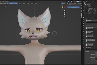 fix rig vrchat avatar, vroid, vrm, weight paint, mmd, blendshape, icone, sfm