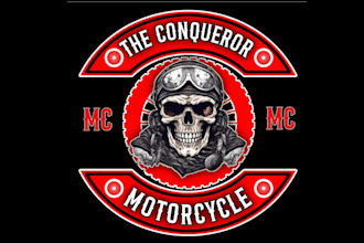 mc kutte  logo design, biker patch back design