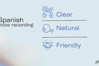 record a clear and natural spanish voice over