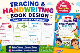 design tracing and handwriting books for kids for amazon KDP