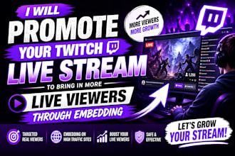 promote your twitch live stream to bring in more live viewers through embedding