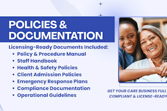 create home care, group home policies and procedures for licensing and startup