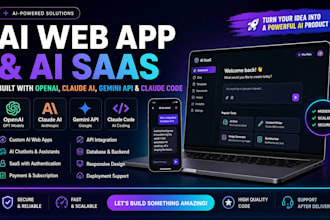create ai web app, ai saas using open ai, claude ai, gemini api, claude code