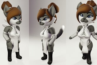 create 3d cute toy, action figure, 3d animal, cartoon  character for printing
