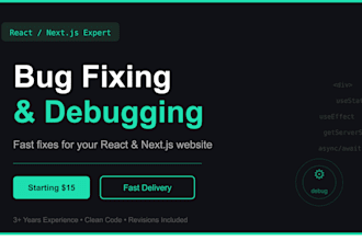 fix bugs and errors in your react or nextjs website